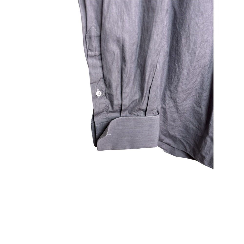 Brioni Bergdorf Goodman Mens Grey Cotton Bodysuit Dress Shirt French Cuff 43 17 - Picture 3 of 7